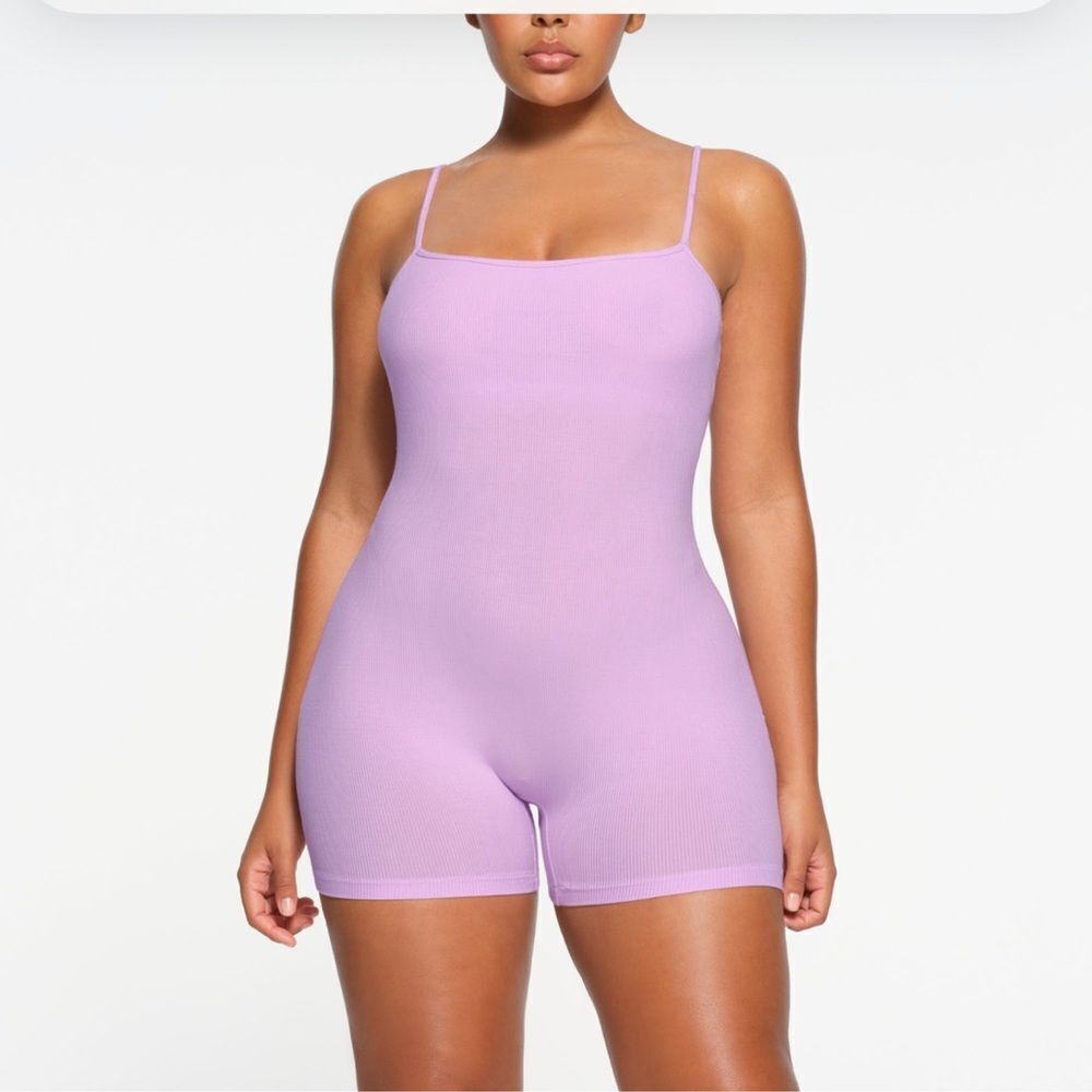 Skims Soft Lounge Ribbed Romper NWT